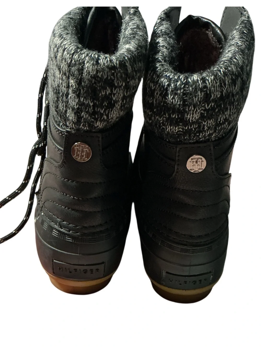 Tommy Hilfiger Twrain Black Lace up Duck Boots